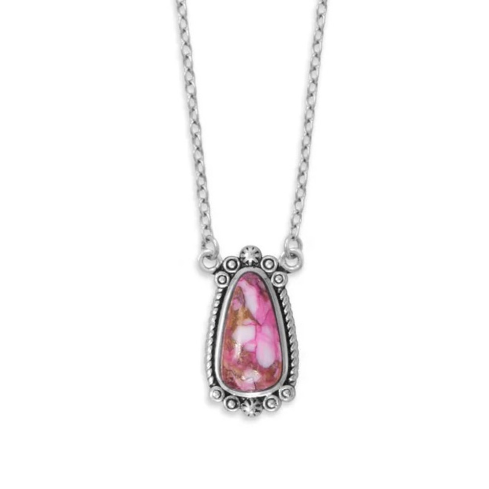 💫 Oxidized Pink Spiny Oyster Necklace
